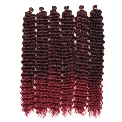 3PCS Soft Deep Twist Crochet Hair Afro Curls Ombre Braiding Hair Extension Synthetic African Water Wave Braided Hair For Braids