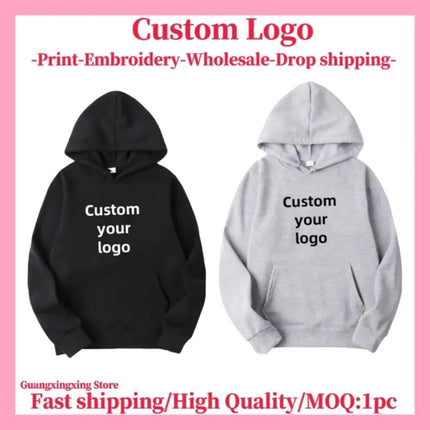 Men's and women's autumn and winter hoodies custom embroidery T-shirts print pictures embroidery clothing custom wholesale