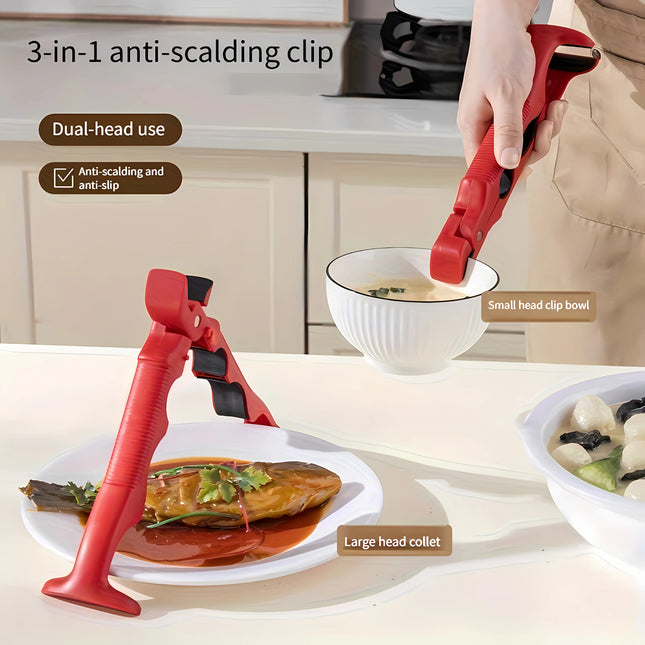 3-in-1 Anti-Scalding Clip - Non-Slip, Easy Grip Kitchen Tool for Safe Handling of Hot Dishes, Ideal for Home Cooking,Pot Holder