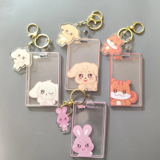 Aniteez Card Holder Keychain Keyring  Acrylic Characters Photocard Sleeves Hongjoong Seonghwa Yunho Yeosang Keychain