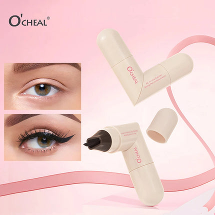 O'CHEAL  All-in-one Rotating Eyeliner Stamp Pen Quick Eye Makeup Double-Ended Eyeliner Waterproof Long-Lasting Stamp Eyeliner