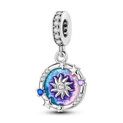 925 Sterling Silver Purple Series Butterfly Aries Gemini Safety Chains Fit Original Bracelet DIY Jewelry Making Gift For Women