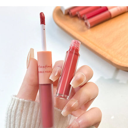 Double-Headed Lip Gloss Waterproof Moisturizing Long-Lasting Mist Matte Velvet Mirror Lip Gloss Cosmetics