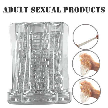 Transparent Vagina Adult Endurance Exercise Adult Supplies Vacuum Pocket Cup Male Masturbator Cup Soft Pussy Sex Toys for Men