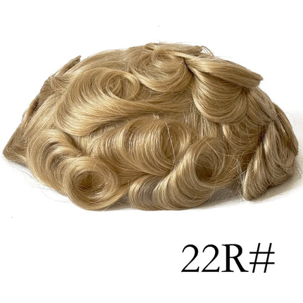 Undetectable Men Toupee All V Loop Super Thin Skin Hair Replacement System for Men Natural Hairline Wig