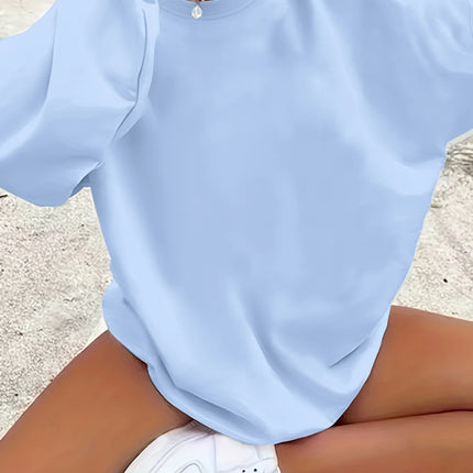Women's Chic Black Oversized Sweatshirt Loose Streetwear Pullover