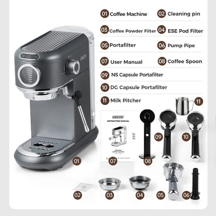 Cafelffe  4-in-1 Coffee Maker Hot/Cold Dolce gusto nespresso machine ESE Pod Ground Cappuccino Espresso Coffee Machine cafetera