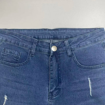 Men's Slim Fit Stretch Denim Jeans with Ripped Detail & Contrast Stitching, Fashion Streetwear Casual Trousers for Daily Wear