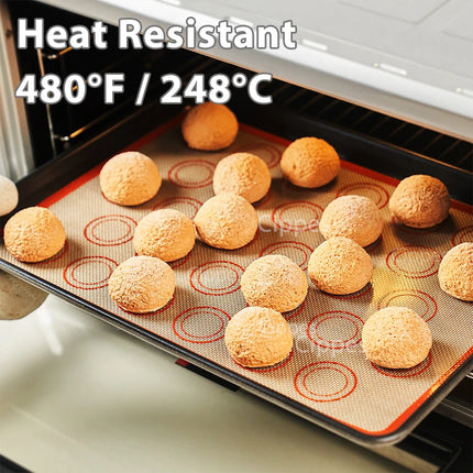 1/2/4pcs Silicone Baking Mats with Brush Spatula Set, Non-Stick Reusable Heat-Resistant, for Oven, Cookies, Macaron, Pastry