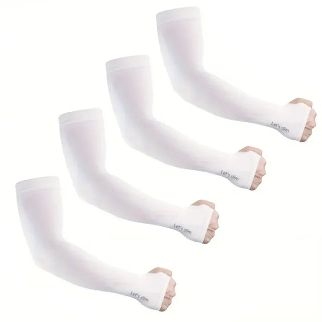 4 Pairs Summer Ice Silk Sun Protection Ice Sleeve Unisex Fashion Outdoor Sports Cycling Driving Sun Protection Arm Sleeve