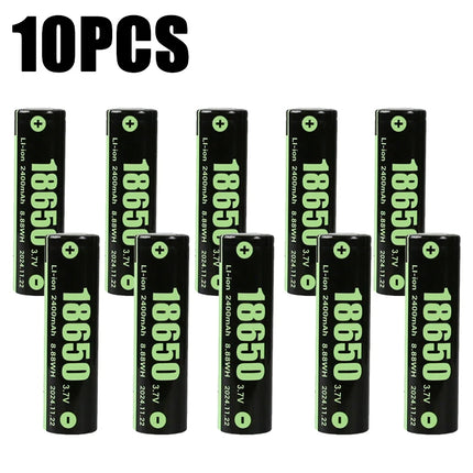 100% New Original 3.7V 18650 Rechargeable Battery 2400mAh 18650 Lithium Rechargeable Battery for Speakers Radios Headlights Toys