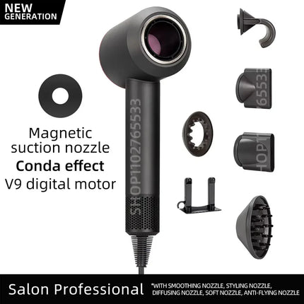 5 in 1 Electric Ionic Hair Dryer High Speed Bladeless HairDryer Negative Ion Professional 1.8M Super Leafless Hair Dryer