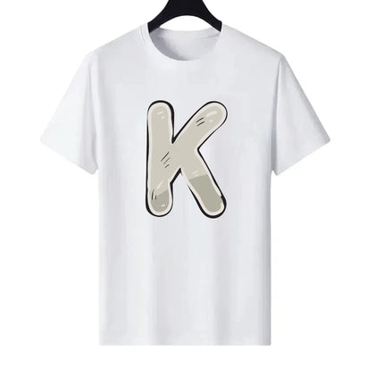 Letter Number Woman Black Summer Round Neck Parent-child Clothing Casual Tops Unisex Comfort Short Sleeves T-Shirt Men Blouses