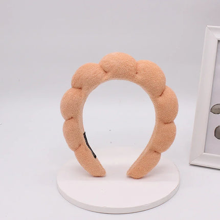 Women Girls Sponge Co Spa Makeup Bubble Terry Cloth Headband Puffy Retro Hair Bands Soft Hairband Headwear
