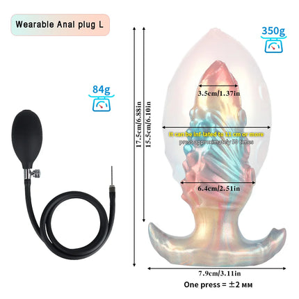 Max 11cm Inflatable Butt Plug Huge Anal Dildo Silicone Sex Toy Women Men Anal Extender 18+ Prostate Massage G-spot Stimulation