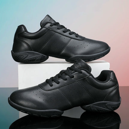 BAXINIER Youth Girls White Cheerleading Dancing Shoes Athletic Training Tennis Walking Lightweight Competition Cheer Sneakers