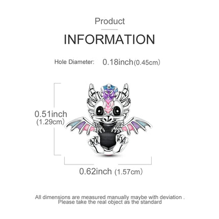 Hot Sale 925 Sterling Silver Sparkling Curled Dragon Charm Fits Bracelet Beautiful Jewelry Accessories Gifts
