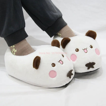 New Panda Bubu And Yier Plush Slippers Cartoon Panda Indoor Couple'S Warm Cotton Slippers Autumn And Winter Gift