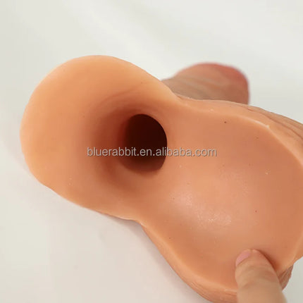 GF Ftm Packers Wholesale 2-in-1 Ultra Soft Silicone Hollow Penis Sleeve with Large Scrotum Prosthetic Stroker