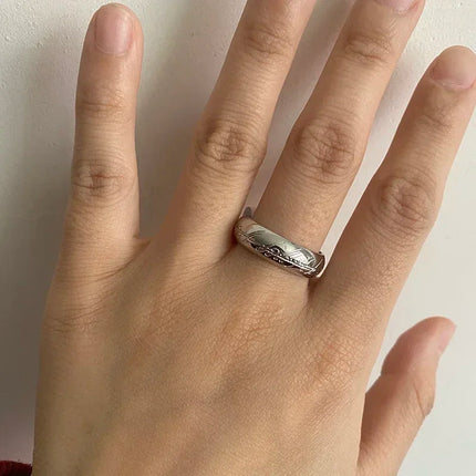 Language Carving Not Fade Rings for Unisex Fashion Minimalist Accessories Titanium Steel Jewelry