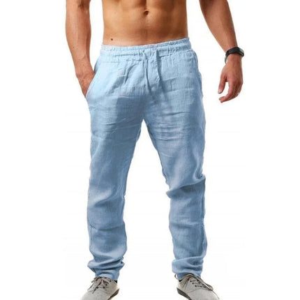 2025 New Men Spring Summer Quality Trousers Mens Cotton Hemp Breathable Comfortable Casual Home Straight Pants Linen Men's Pants