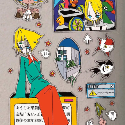 Abstract Style Stickers Cute Cartoon Gilrl Dairly Collage Characters Guka Stickers DIY Decorative Handbook