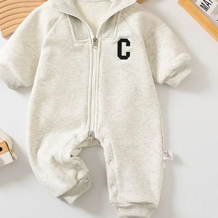 2024 Autumn Winter Baby Rompers Thick Lining Boys Jumpsuits Fur Lining Toddler Clothes Boys Outfit