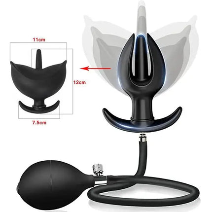Folding Inflatable Anal Plug Super Huge BDSM Inflate Buttplug Expandable Dildo Pump Anal Dilator For Women/Men Vaginal Anal Toys