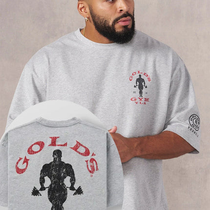 2026 Golds Gym New Age Tees Mens Large-sized Printed T-shirt - Suitable for Daily Workouts Can Be Worn for Casual Wear