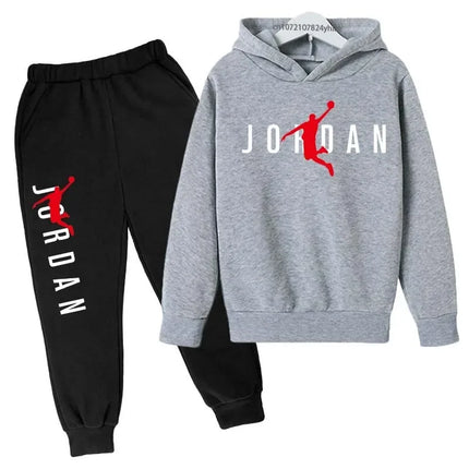 Kids Leisure Letter Print 2pcs Hoodie+Pants Tracksuits 3-13 Years Boys Girls Spring Autumn Outfits Streetwear Children Clothes