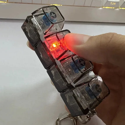Light Up Keyboard Key Keychain Stress Relief Fidget Toy Clickable Button with LED Light