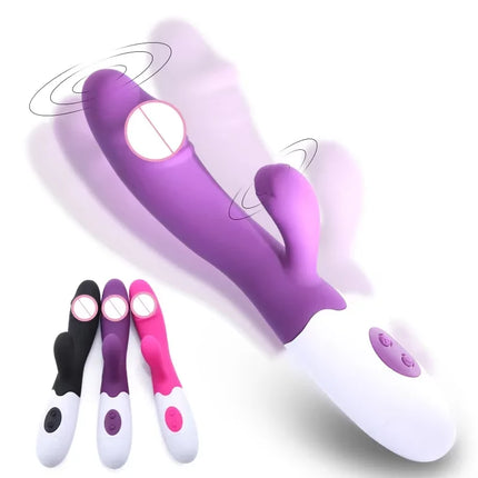 Powerful Dual Vibration Dildo Rabbit Vibrator Clitoris Stimulation G-Spot Massager AV Stick Masturbate Adult Sex Toys For Women