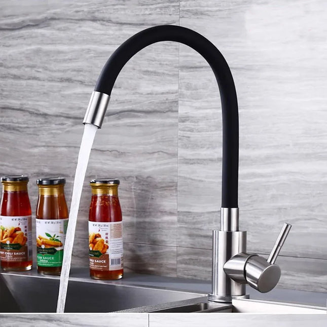 Universal Swivel Black Hose Kitchen Faucet Kitchen Sink Faucet Sink Tap Mounted Deck Bathroom Hot And Cold Water Mixer Crane