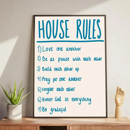 house rules Poster Modern and Elegant Wall Stickers for Home Decor Living Room Dormitory Wall Art