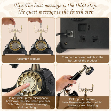 Audio message book phone wedding guest voice blessing message book banquet voice check-in message phone birthday party celebrati