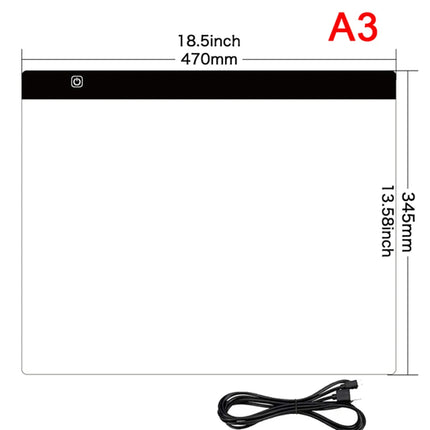 A3/A4/A5 Three Level Dimmable Led Light Pad Drawing Board Pad Tracing Light Box Eye Protection Easier for Diamond Painting