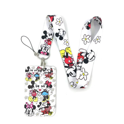 Mickey mouse Neck Keychain Necklace Webbings Ribbons Anime Cartoon Neck Strap Lanyard ID badge Holder Keychain Lanyards kids