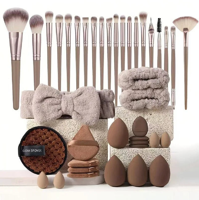 40pc Beauty Tool Combo Set - Complete Face Washing And Makeup Tools Kit