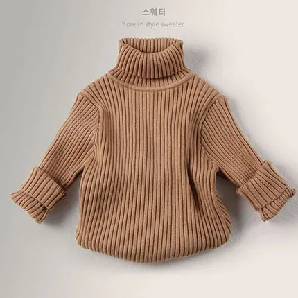 2025 New Autumn Baby Girls Sweater Kids Tops Winter High Neck Sweater Boys Casual Loose Pullover Sweater Baby Knitted Clothes