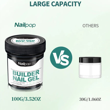 Nailpop Professional Builder Gel UV Hard Gel for Nail Strengthen Quick Building Long Lasting Soak Off Extension Gel 30/100g