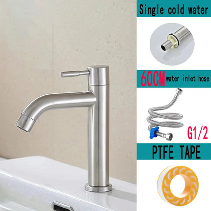 G1/2 'cold basin faucet stainless steel bathroom sink faucet deck installation basin sink faucet