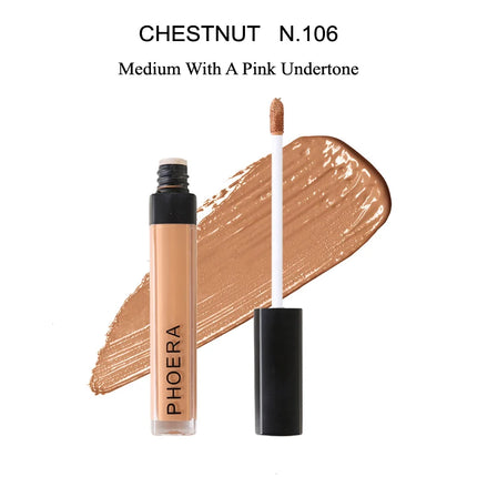 PHOERA 10Colors Liquid Concealer Foundation Cream Smooth Face Moisturizing Silky Long Lasting Scars Acne Cover Cosmetic Makeup
