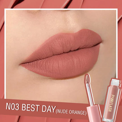 PINKFLASH Lipgloss Matte Lipstick Soft Moisturizing Red Nude Pink Melting Lip Cream Waterproof Makeup Not Fade Lip Gloss Liptint
