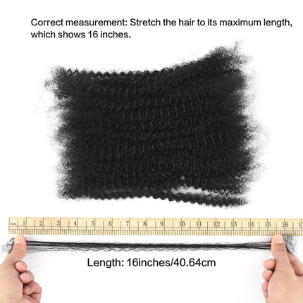 50g Afro Kinky Bulk Hair Real Human Hair For Twist Braiding Or Dreadlocks Hair Extension 12-20 Inches Natural Black Color