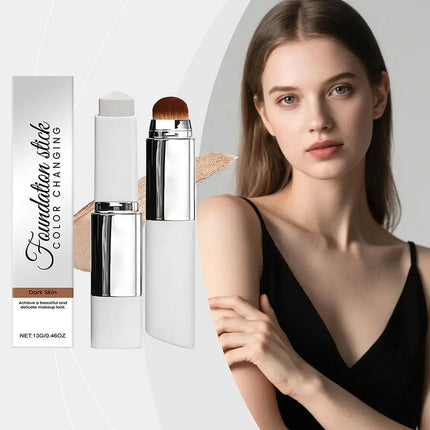 2-in-1 Color-Changing Foundation Stick - Lightweight Hydrating Brightening Matte Moisturizing Foundation Concealer Makeup