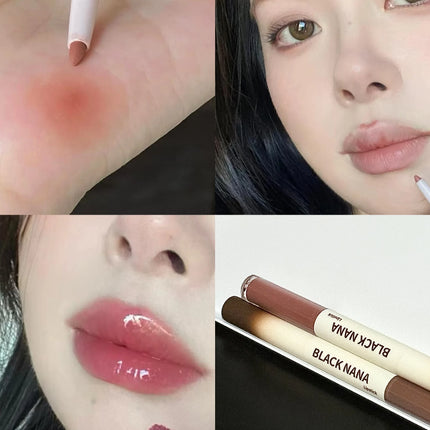 Matte Nude Lip Liner Pencil Lips Contour Makeup Mirror Water Light Lip Tint Double Headed Lip Gloss Lipliner for Women Cosmetics