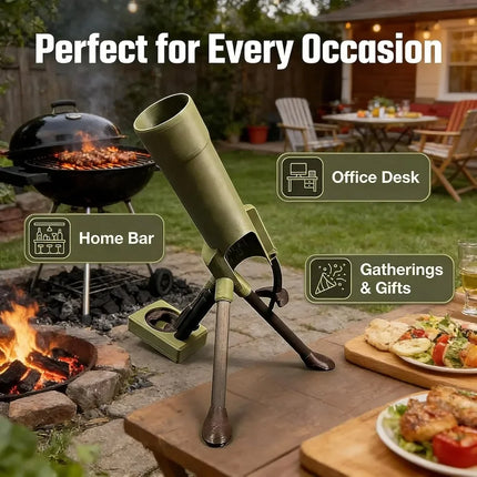 Portable Camping Mortar Beer Bottle Opener Tactical Cap Launcher Hands Free For Backyard BBQ Picnic Hiking Outdoor Use