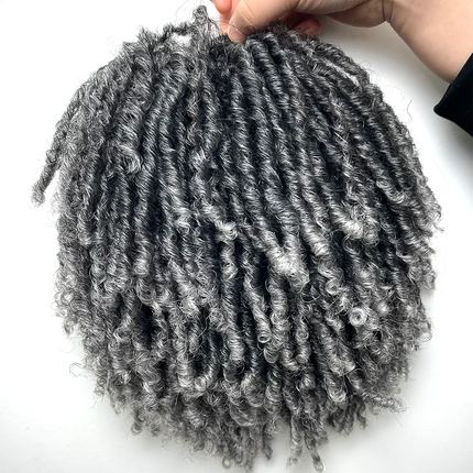Short Dreadlock Braided Half Wig Black/Brown/Blonde/Gray Synthetic Soft Faux Locs Wigs Braiding Wigs for Black Women/Men
