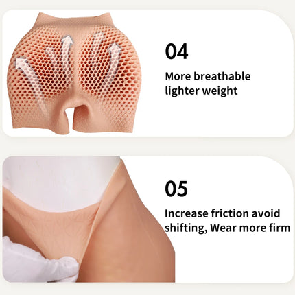 Silicone Buttock Thick Hips Panties Fake Butt Silicone Buttock Cospaly Drag queen Crossdressing Honeycomb