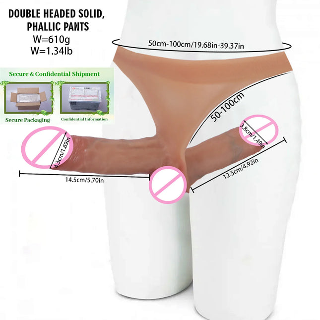 Double dildo Silicone double Penetration anal Strap on dildos For Lesbian Wearable chastity Pants Strapon Penis 18+Sex Toy women